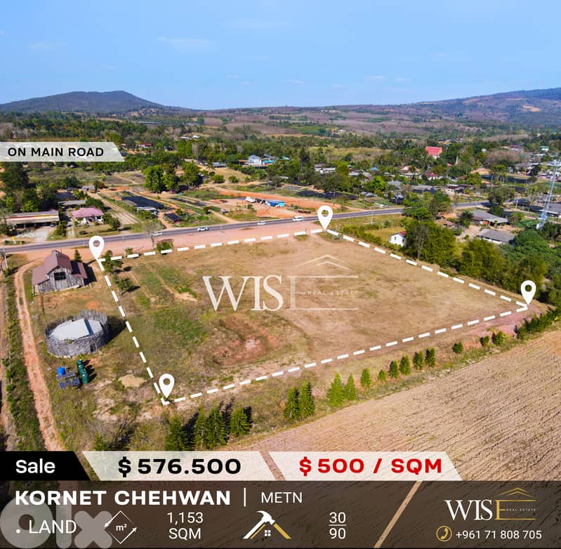 Prime 1,153 SQM Land for SALE – Kornet Chehwan! 0
