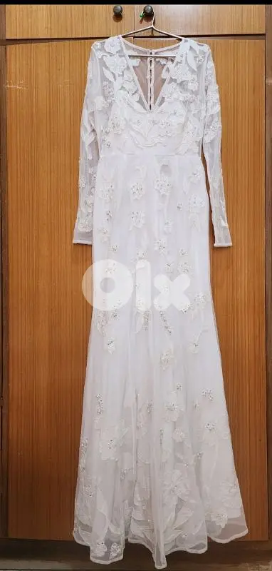 Beads embroidery  wedding or evening dress 38 mediumفستان عرس