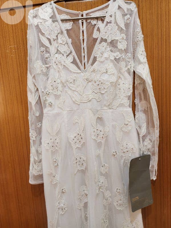 Beads embroidery  wedding or evening dress 38 mediumفستان عرس 10