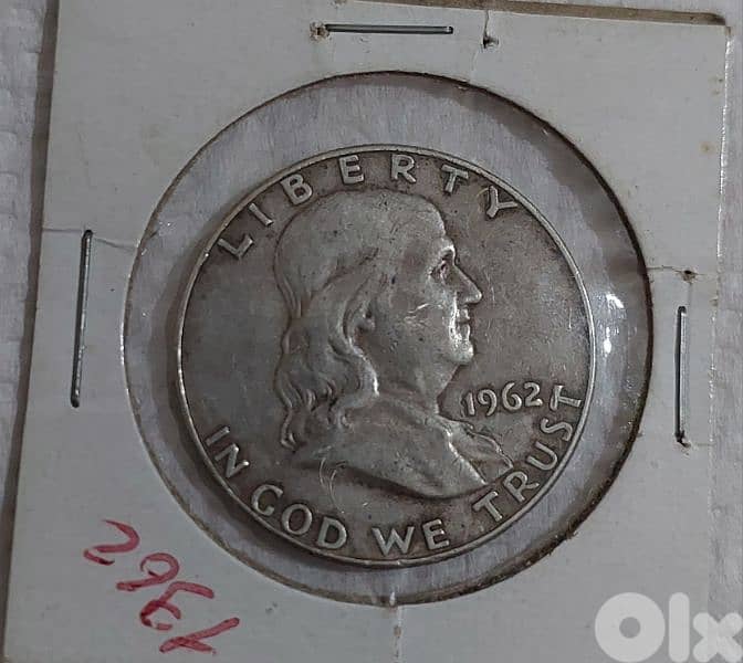 USA Franklin Silver Half Dollar year 1962 0