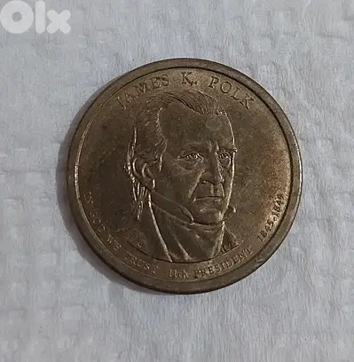 USA One Dollar USD president Polk Coin