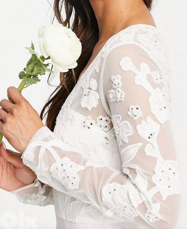 Beads embroidery  wedding or evening dress 38 mediumفستان عرس 2