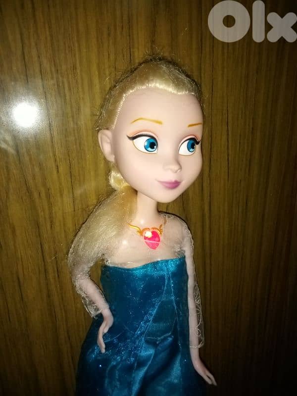 Queen Elsa Lighting Heart Frozen Disney XL 58cm Still good doll=15$ 3