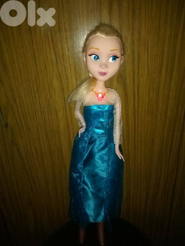 Queen Elsa Lighting Heart Frozen Disney XL 58cm Still good doll=15$ 4