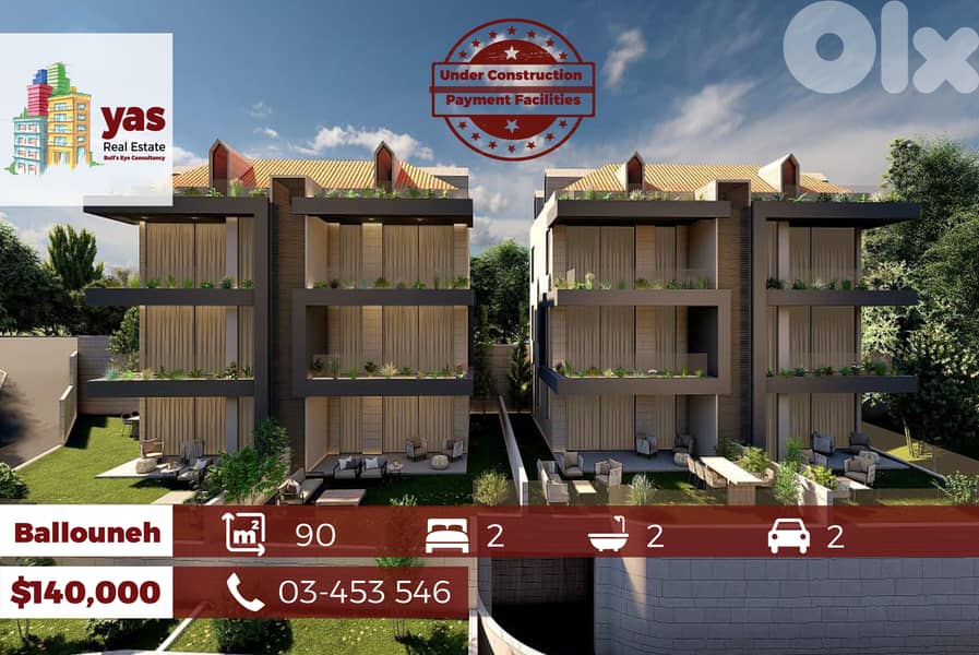 Ballouneh 90m2 | Payment Facilities | Panoramic View | GA 0