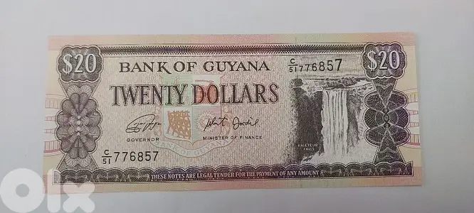 Guyana "South America""Banknote twenty Dollars