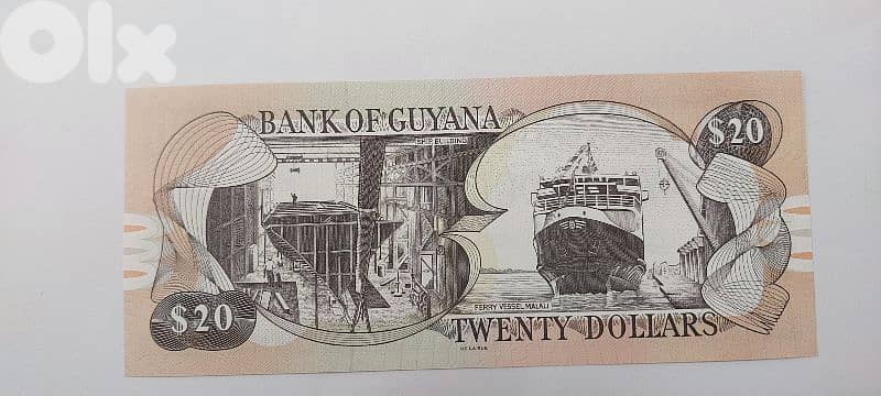Guyana "South America""Banknote twenty Dollars 1
