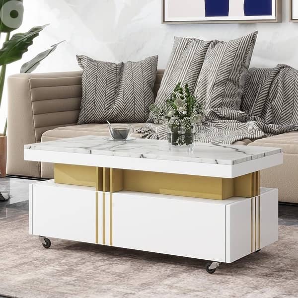 Modern Coffee Table with 2 Wooden Drawers 1