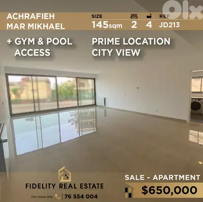 Apartment for sale in Achrafieh JD213 شقة للبيع في الأشرفية