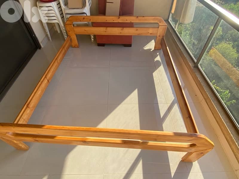 DOUBLE BED تخت خشب مسيف 1