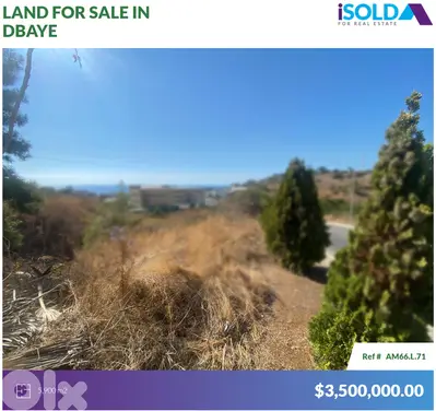 5900m2 Land+Sea/Mountain View 4sale in Dbayeh - أرض للبيع في ضبية