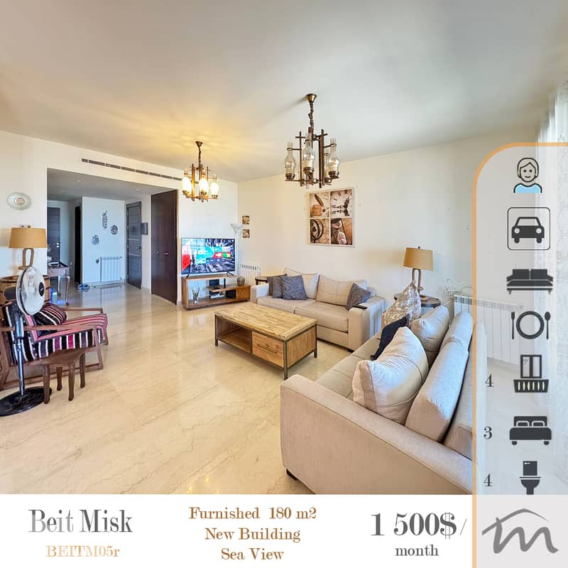 Beit Misk | Signature | Furnished 180m² | 4 Balconies | Open Sea View 0