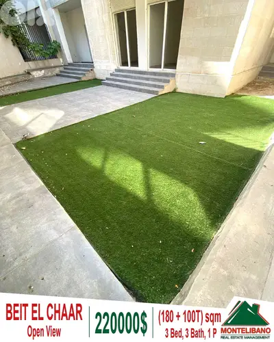 180 sqm Apartment For Sale in Beit El Chaar with 100 sqm Terrace !!!