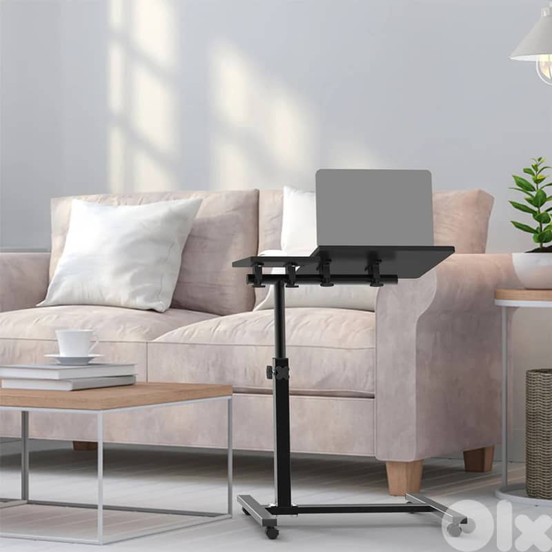 Adjustable Laptop Table with Wheels – Wooden Space Saver Desk for Bed 3