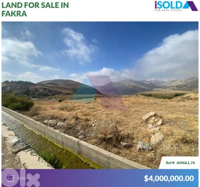 8000m2 Land+Mountain View |Prime Location|4sale in Faqra - أرض في فقرا