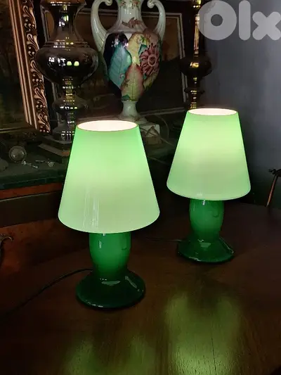 2 italian opaline lamps