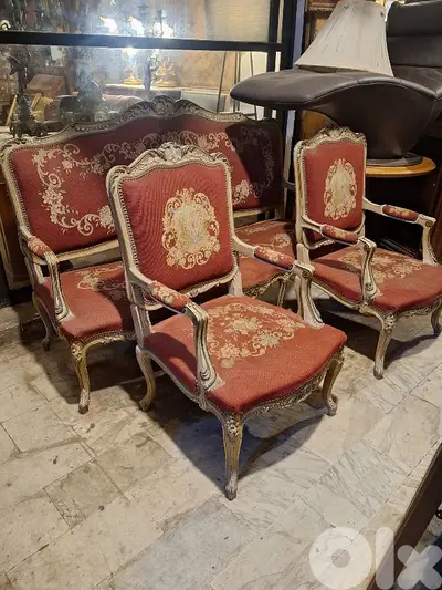 3 pieces salon aubisson 2 handchairs and 1 sofa