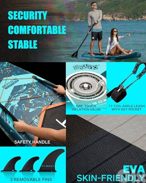 11'6"×34"×6" MyBoat Brand Inflatable Paddle Board kayak sup fishing 4