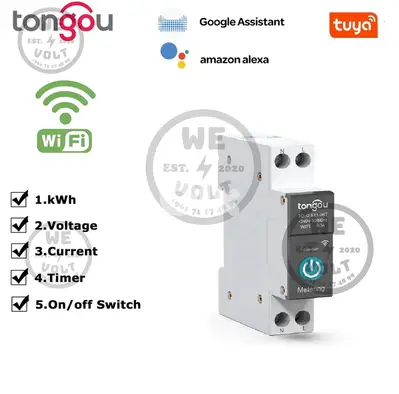 Tongou SY1-JWT – Smart Switch 1P+N 63A with Metering | We Volt tuya