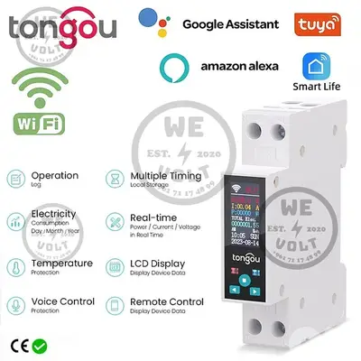 Tongou SYS-JWT – Smart Switch 1P+N 40A LCD Tuya WiFi | We Volt tuya