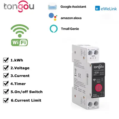 Tongou SY2-JWE – Smart Switch ENERGY METER  63A  | We Volt ewelink