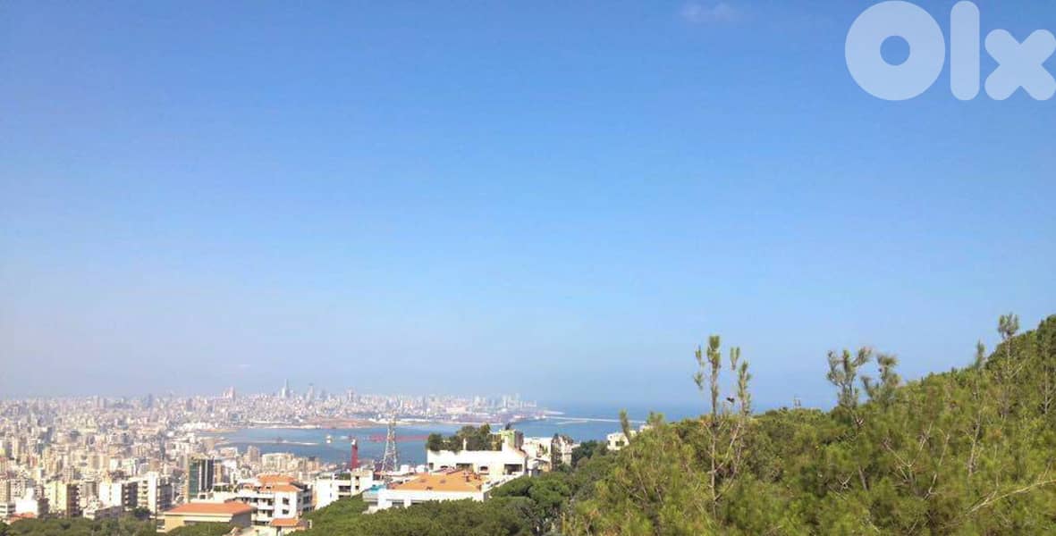 1,305 SQM Land in Rabieh, Metn with Sea and Mountain View 1