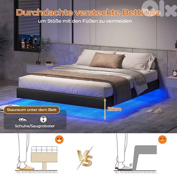 new arrival bed frame with led light 0