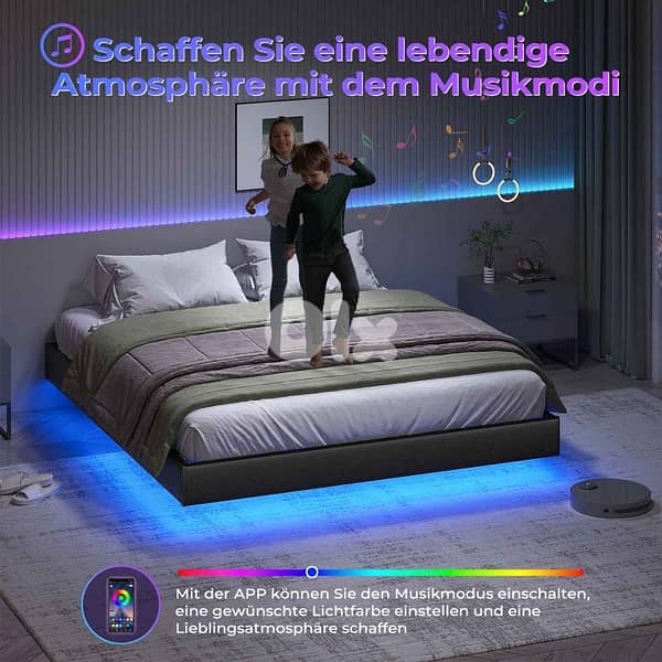 new arrival bed frame with led light 5