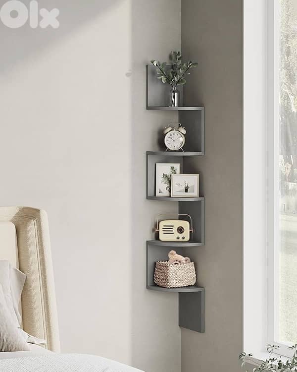 Corner Shelf, Wall Shelf with 5 Shelves, Floating Shelf 2