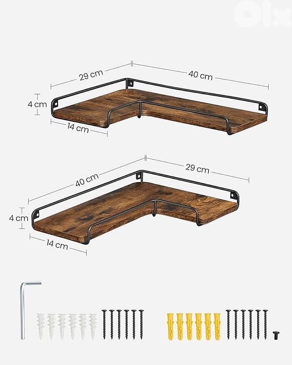 Floating Shelves, Set of 2, L-Shaped Corner Shelves 2