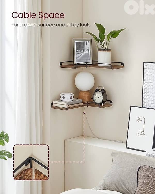 Floating Shelves, Set of 2, L-Shaped Corner Shelves 3