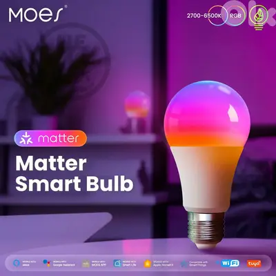 WiFi Smart Bulb E27 RGB+C+W (Matter) | MOES – We Volt