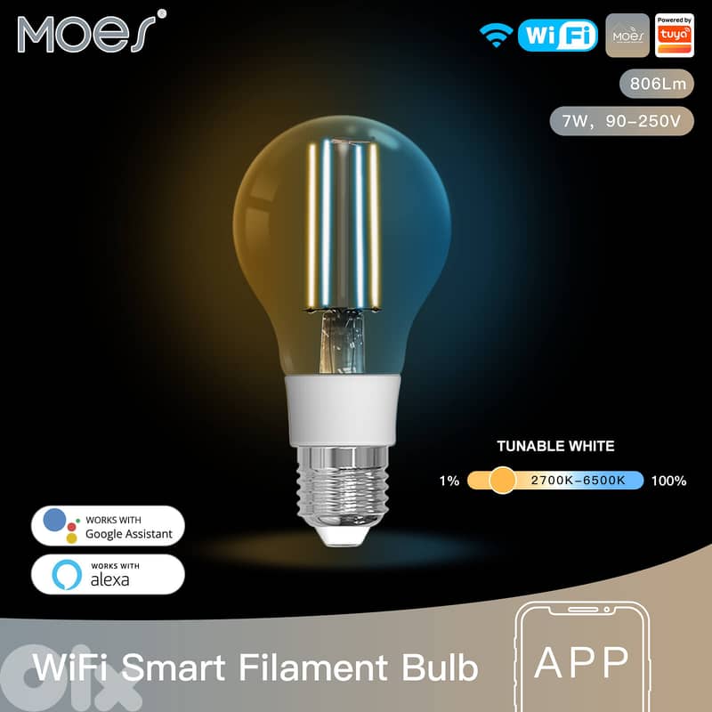 WiFi Smart Filament LED Bulb E27 | MOES – We Volt 0