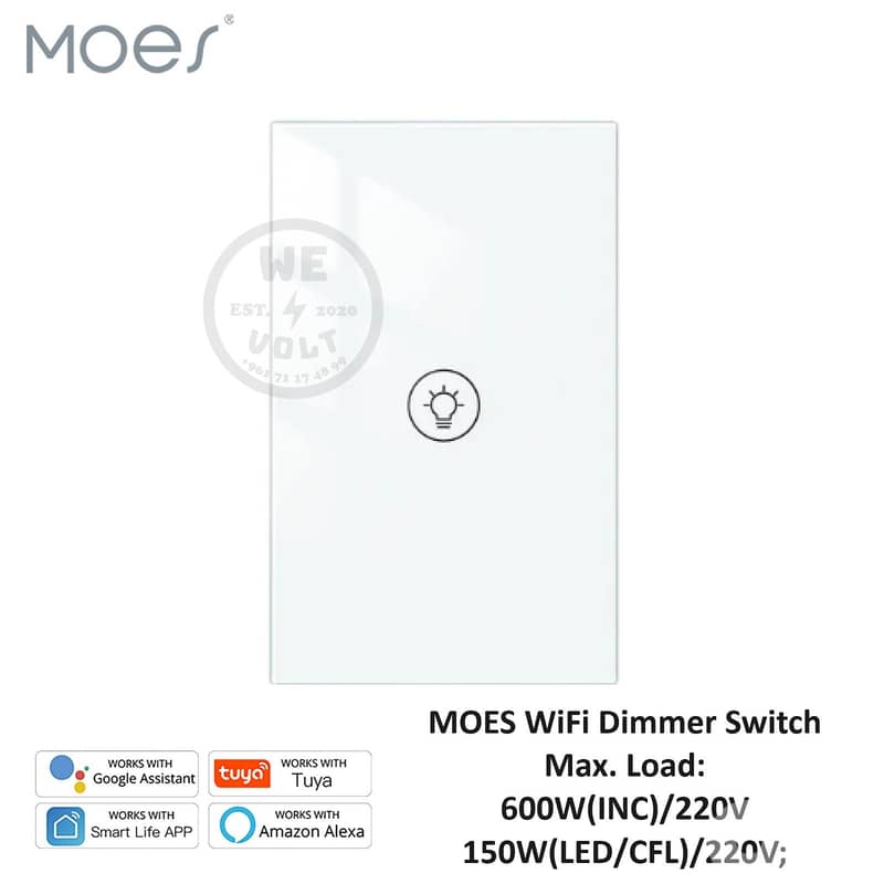Smart Dimmer Light Panel Switch WiFi+RF | MOES – We Volt 0