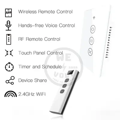 Smart Curtain Switch WiFi+RF (1–2 Shutter) | MOES – We Volt