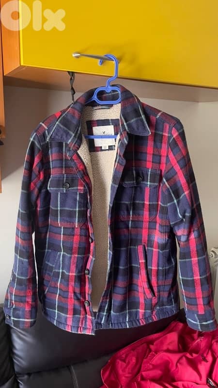 lumberjack jacket with fur size medium 0