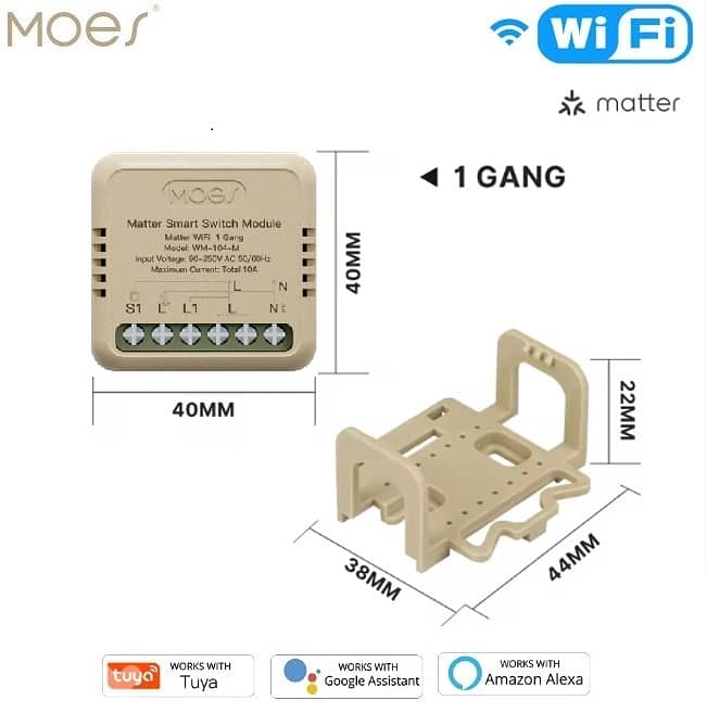WiFi Mini Smart Switch (WiFi, RF, Matter) | MOES – We Volt 1
