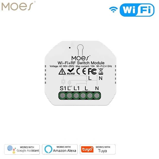 WiFi Mini Smart Switch (WiFi, RF, Matter) | MOES – We Volt 2