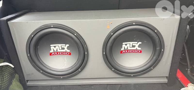 Mtx 1200 Watt Dual 12” Subwoofers+Sealed Sub Box. 2 mtx speacker. 2 t 0