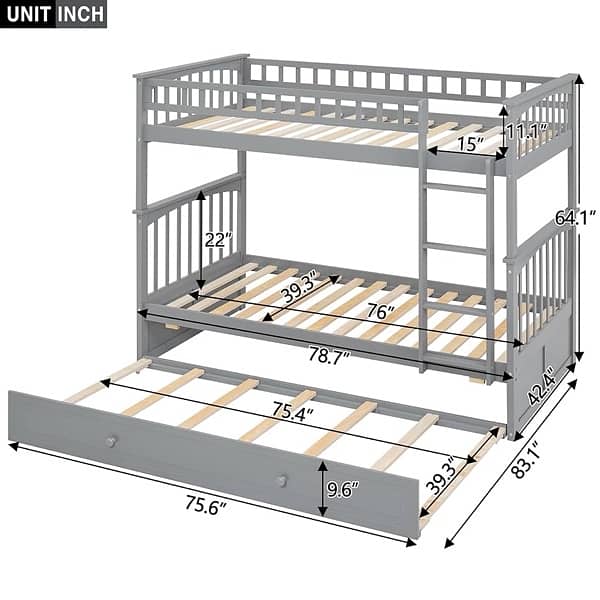 convertible bunk Double Bed 8