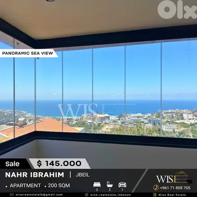 200 SQM Apartment with Panoramic Sea View – FOR SALE in Nahr Ibrahim!