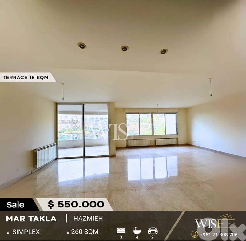 High-End 260 SQM Ground Floor Apartment FOR SALE – Mar Takla, Hazmieh! 0