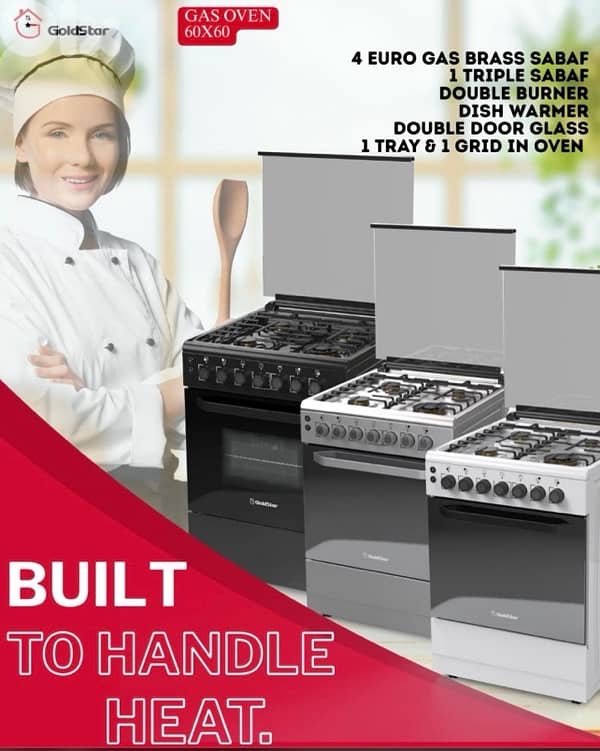 Goldstar 4 burners made in italy gas stove + gift airfryer 2