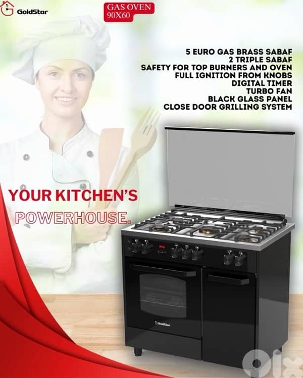 Goldstar 5 burners glass panel high end italian gas stove 4