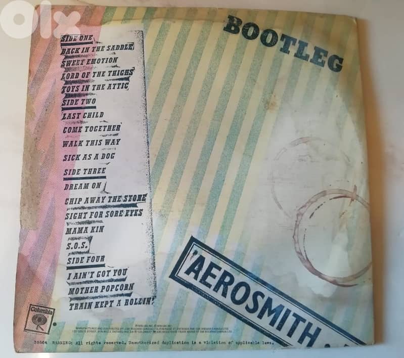 Aerosmith live! bootleg double vinyl gatefold 2