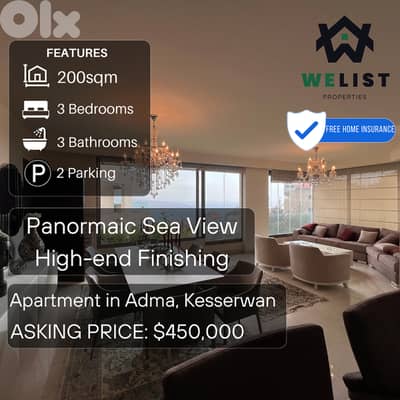 Apartment for sale in Adma Kesserwan  شقة للبيع في ادما كسروان