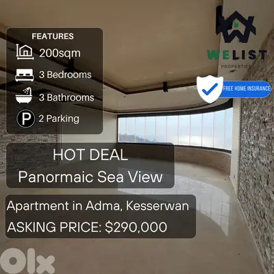 Apartment for sale in Adma, Kesserwan شقة للبيع في ادما كسروان