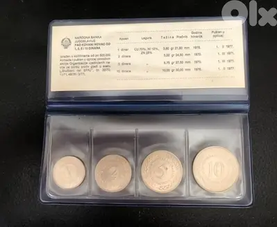 Yougoslavia - UNCIRCULATED SET COMMEMORATIVE FAO COIN 1970-1976