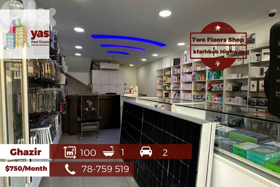 Ghazir/Kfarhbab Highway 100m2 | Shop | Prime Location | IV/TT 0