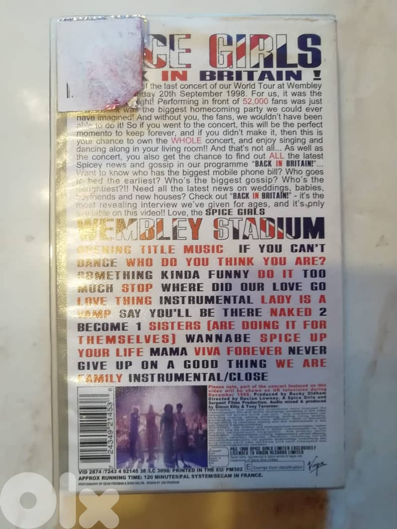 Spice Girls Live At Wembley Stadium + back in Britain VHS 2